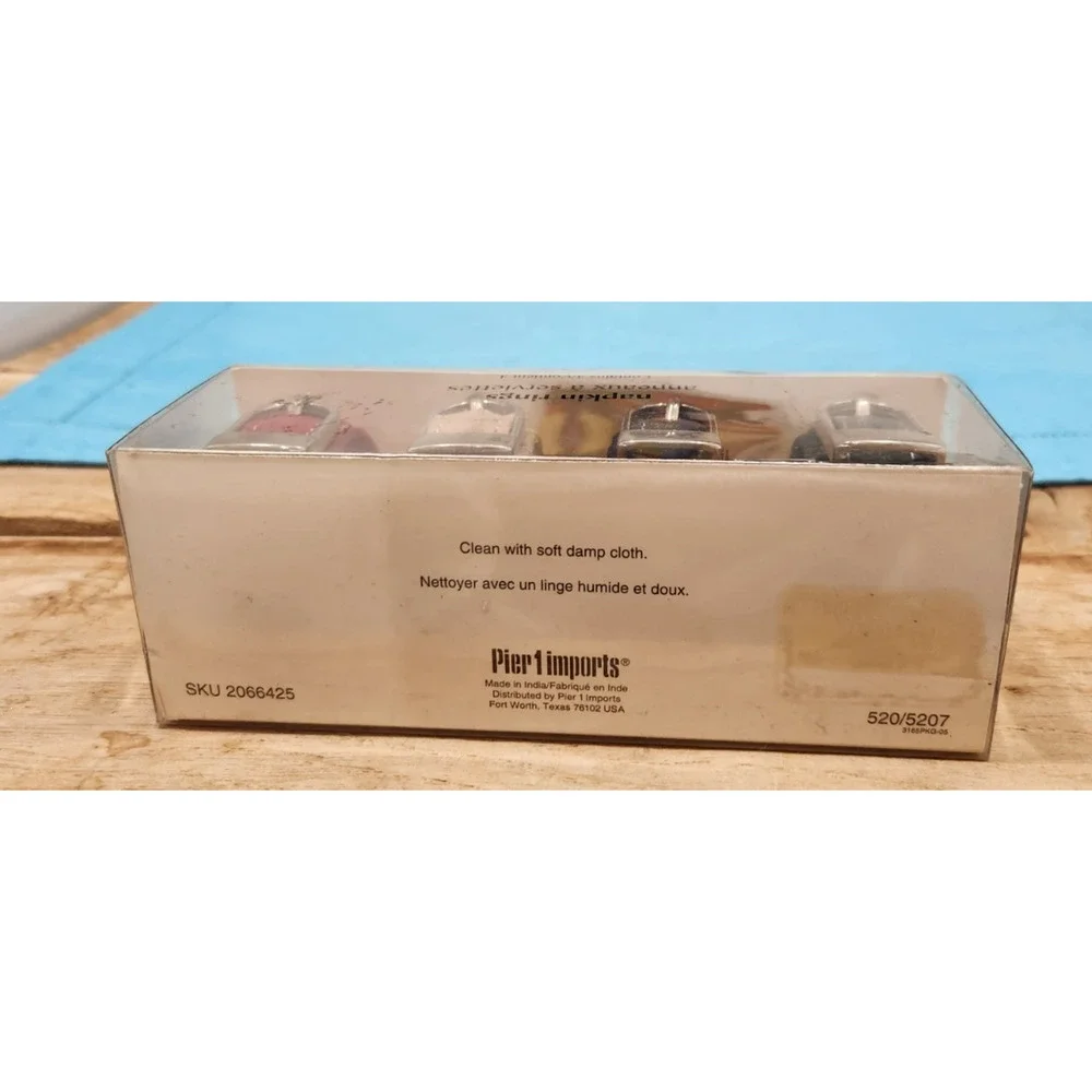 Pier 1 Imports Set Of Four Watch Band Themed Napkin Rings In Original Box